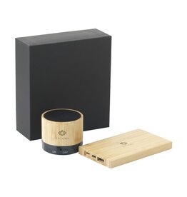 PowerBox Bamboo Geschenkset – Powerbank & Wireless Speaker