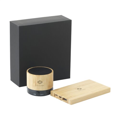 PowerBox Bamboo Geschenkset – Powerbank & Wireless Speaker