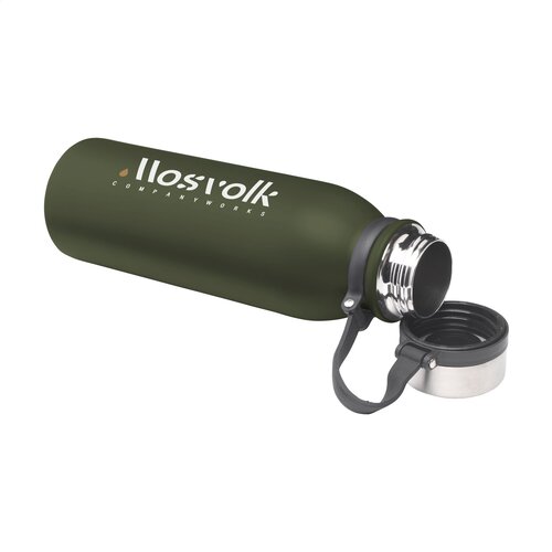 Yukon thermosfles 600 ml met draaglus 261185 bedrukt met logo