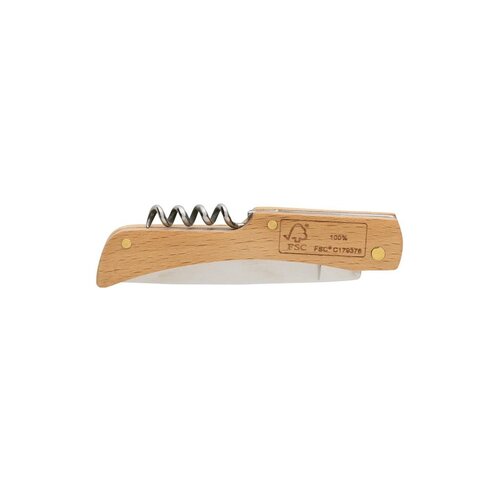 FSC® houten mes met flesopener P414.019 FSC® houten mes met flesopener P414.019