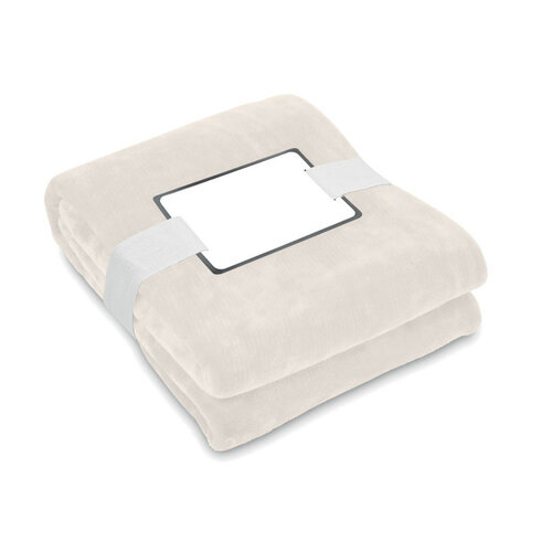 Logan RPET fleecedeken MO6804 van gerecycled flanellen fleece met lint en bedrukbare kaart
