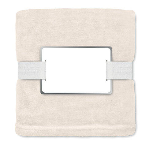 Logan RPET fleecedeken MO6804 van gerecycled flanellen fleece met lint en bedrukbare kaart