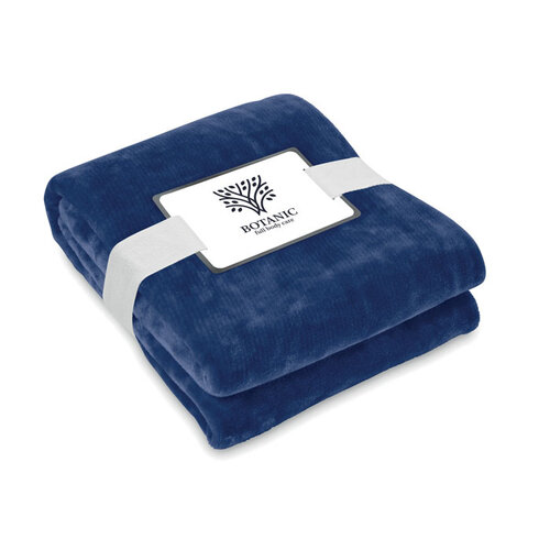 Logan RPET fleecedeken MO6804 van gerecycled flanellen fleece met lint en bedrukbare kaart