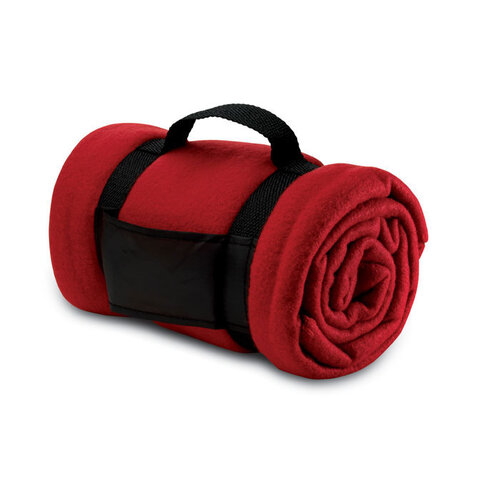 Stavenger fleece deken MO7245 met nylon draaghandvat en bedrukking van logo