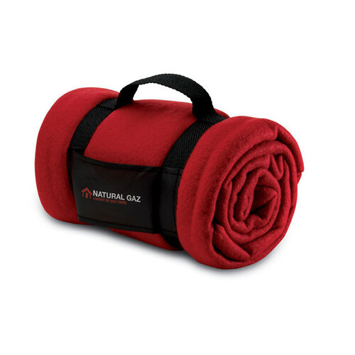 Stavenger fleece deken MO7245 met nylon draaghandvat en bedrukking van logo