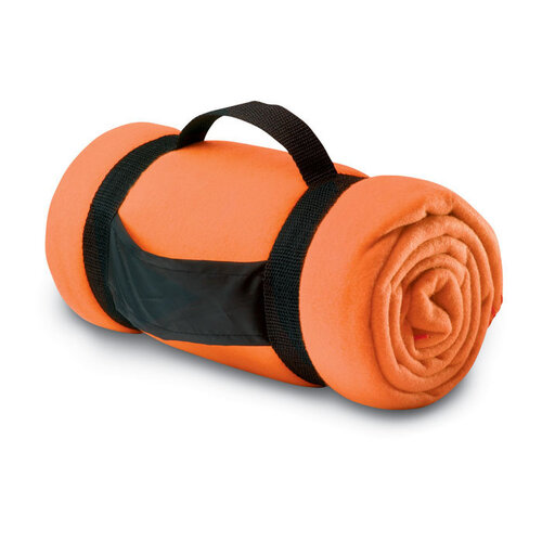 Stavenger fleece deken MO7245 met nylon draaghandvat en bedrukking van logo