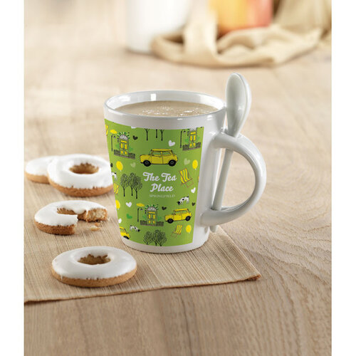 Subli mok met lepel 300 ml MO8442 met logo bedrukken DeBle