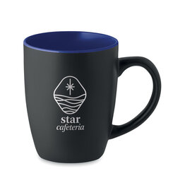 Tweekleurige mok 290 ml zwart Lim met logo bedrukken DeBle