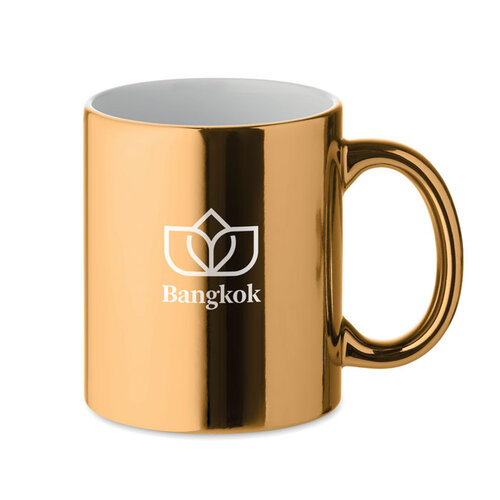 Keramische mok metallic 300 ml Holly (MO6607) met logo