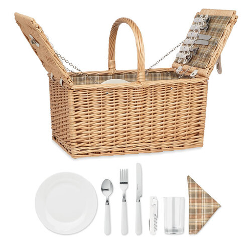 rotan picknickmand Mimbre plus (MO6194) met logo