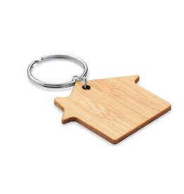 Huisvorm bamboe sleutelhanger (MO6979)
