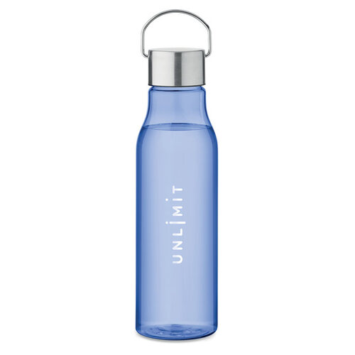 DeBle RPET waterfles 600 ml MO6976 met PP dop en draaghengsel bedrukt met logo