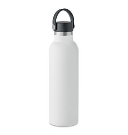DeBle Dubbelwandige vacuümfles 700 ml MO6944 van gerecycled RVS met geïntegreerd rietje bedrukt met logo