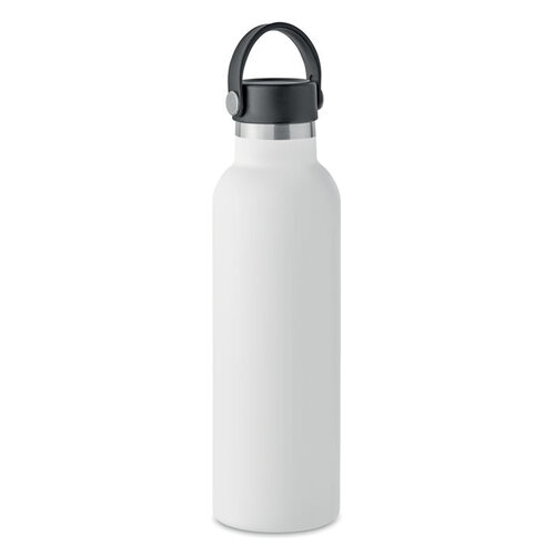 DeBle Dubbelwandige vacuümfles 700 ml MO6944 van gerecycled RVS met geïntegreerd rietje bedrukt met logo