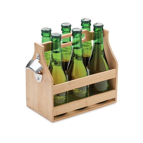 Bamboe bierkrat 6 flessen (MO2110) met logo