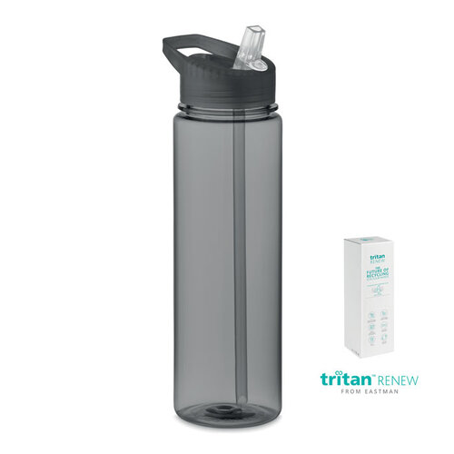 DeBle Tritan Renew™ fles 650 ml van BPA-vrij kunststof met opvouwbaar mondstuk en logo, duurzame herbruikbare drinkfles
