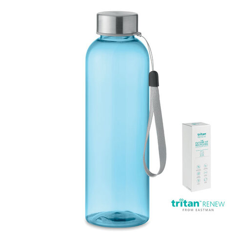 DeBle Tritan Renew™ fles 500 ml van BPA-vrij kunststof met RVS dop en logo, duurzame herbruikbare drinkfles