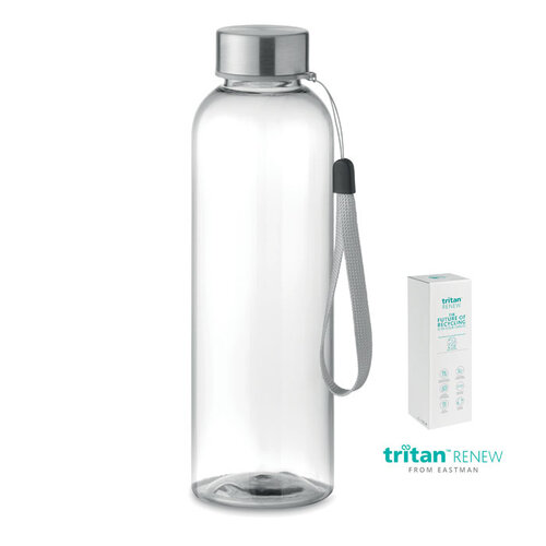 DeBle Tritan Renew™ fles 500 ml van BPA-vrij kunststof met RVS dop en logo, duurzame herbruikbare drinkfles