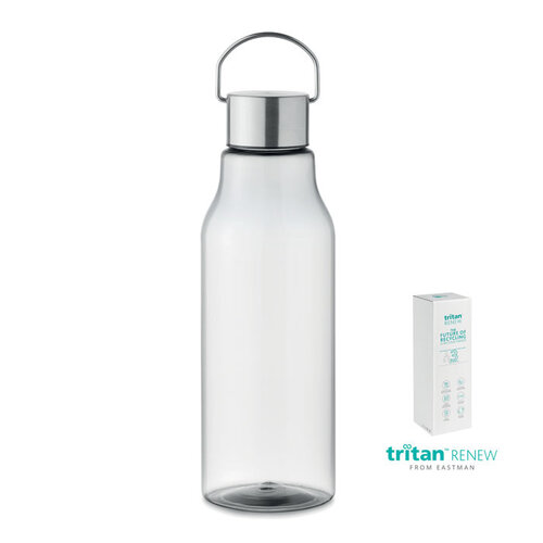 DeBle Tritan Renew™ fles 800 ml van BPA-vrij kunststof met RVS dop en logo, duurzame herbruikbare drinkfles