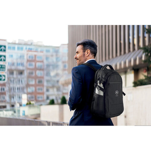 600D RPET 15 inch laptoprugzak MO2047 bedrukt met bedrijfslogo voor werk en reizen