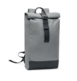 Reflecterende 15 inch rolltop rugzak MO2056 bedrukken met logo