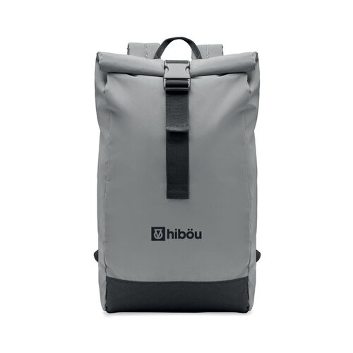 Reflecterende 15 inch rolltop rugzak MO2056 bedrukken met logo
