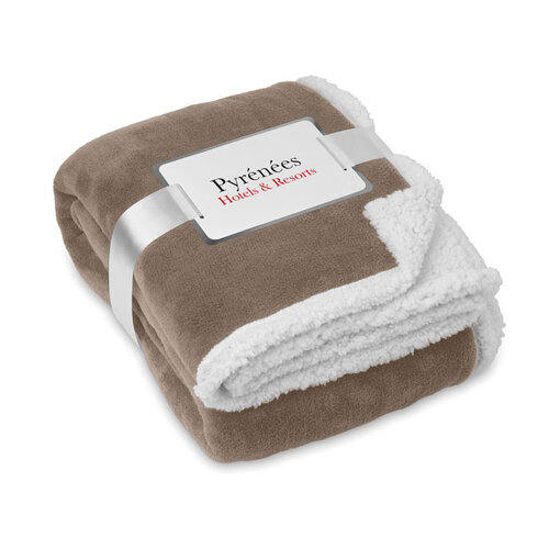 Zermatt Sherpa deken MO9089 van koraal fleece met warme Sherpa voering en bedrukbare kaart