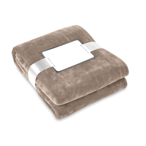 Davos flanellen deken MO9088 van zachte fleece met lint en bedrukbare kaart