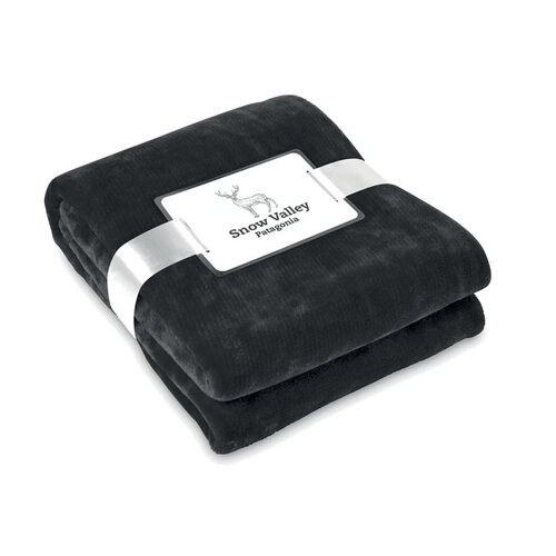 Davos flanellen deken MO9088 van zachte fleece met lint en bedrukbare kaart