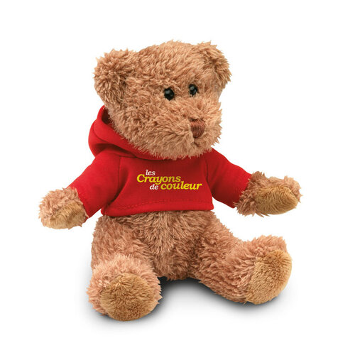 Johnny teddybeer met sweatshirt MO7375 bedrukken met logo DeBle