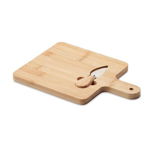 Bamboe kaasplank met mes Darfield (MO6415) met logo