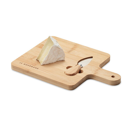 Bamboe kaasplank met mes Darfield (MO6415) met logo