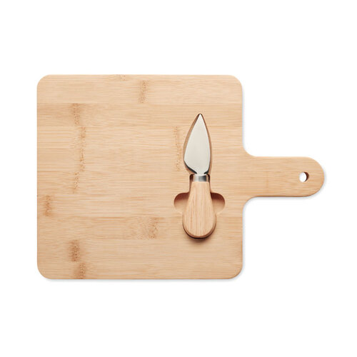 Bamboe kaasplank met mes Darfield (MO6415) met logo