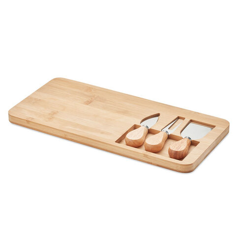 Bamboe kaasplank set Glenavy (MO6414) met logo