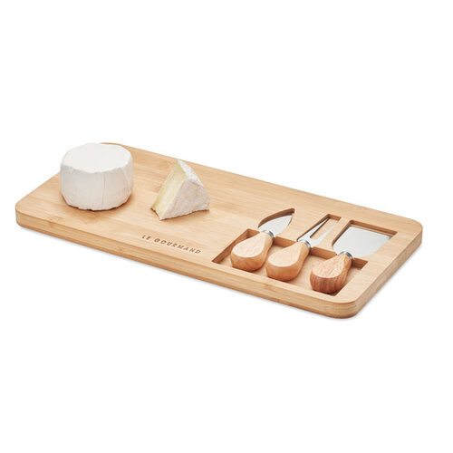 Bamboe kaasplank set Glenavy (MO6414) met logo