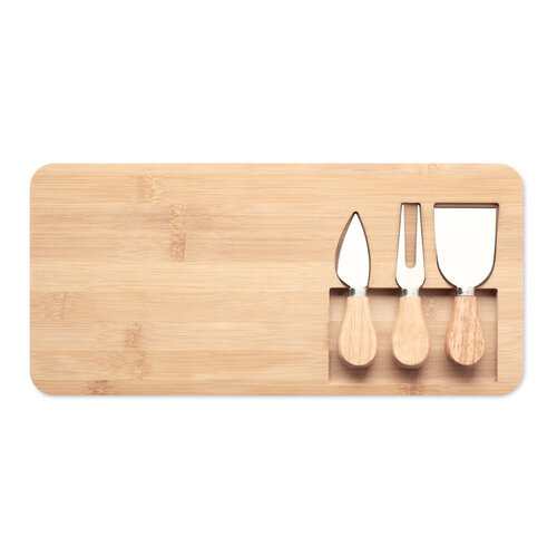 Bamboe kaasplank set Glenavy (MO6414) met logo