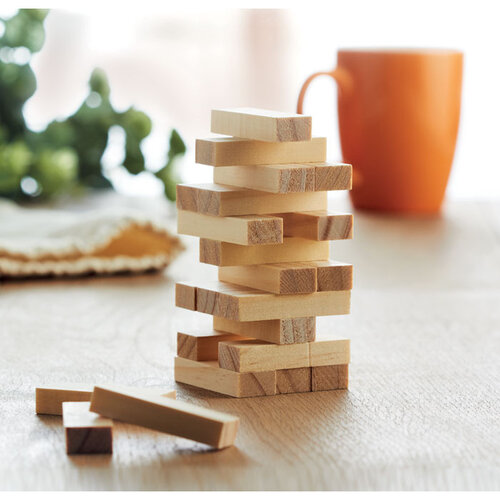 Houten toren spel Pisa (MO9574) met logo