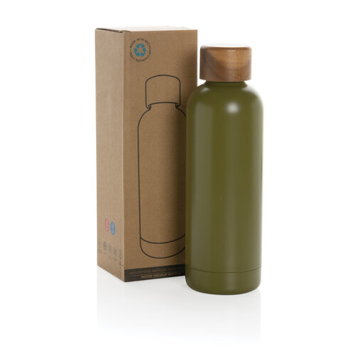Wood RCS-gecertificeerde gerecycled rvs vacuümfles P435.539 Wood RCS-gecertificeerde gerecycled rvs vacuümfles P435.539