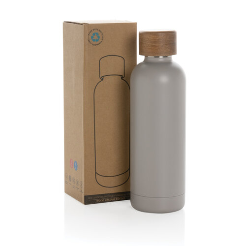 Wood RCS-gecertificeerde gerecycled rvs vacuümfles P435.539 Wood RCS-gecertificeerde gerecycled rvs vacuümfles P435.539