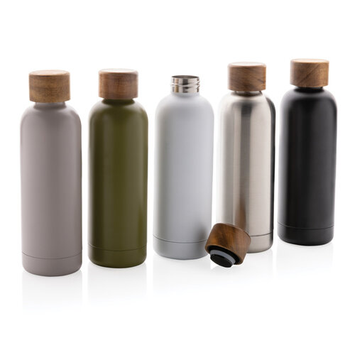Wood RCS-gecertificeerde gerecycled rvs vacuümfles P435.539 Wood RCS-gecertificeerde gerecycled rvs vacuümfles P435.539