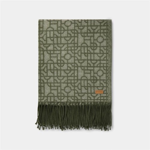 VINGA Verso deken 10201 met geborduurd logo en geometrisch patroon 170 x 130 cm