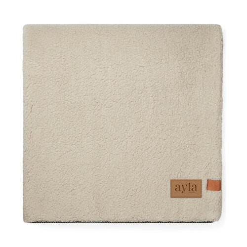 VINGA Maine GRS dubbellaagse deken van gerecycled polyester met gegraveerde PU patch 130 x 170 cm