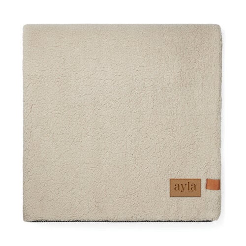 VINGA Maine GRS dubbellaagse deken van gerecycled polyester met gegraveerde PU patch 130 x 170 cm