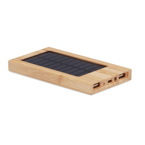 DeBle Arena Solar 4000 mAh bamboe zonne powerbank bedrukken