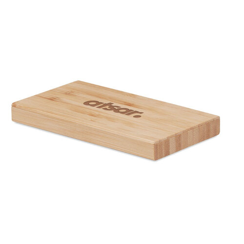 DeBle Arena Solar 4000 mAh bamboe zonne powerbank bedrukken
