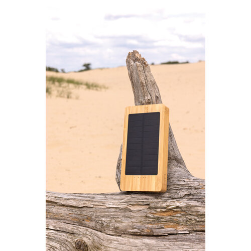 DeBle Sunwick FSC® Bamboe Solar Powerbank 10.000 mAh P322.399 bedrukken met logo