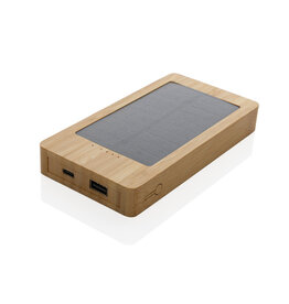 DeBle Sunwick FSC® Bamboe Solar Powerbank 10.000 mAh P322.399 bedrukken met logo