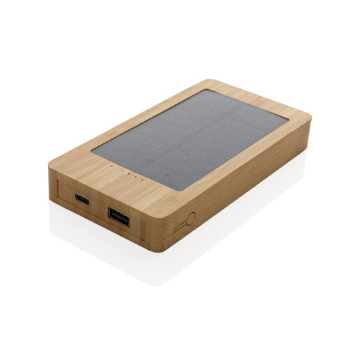 DeBle Sunwick FSC® Bamboe Solar Powerbank 10.000 mAh P322.399 bedrukken met logo