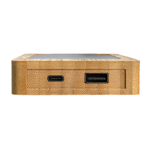 DeBle Sunwick FSC® Bamboe Solar Powerbank 10.000 mAh P322.399 bedrukken met logo