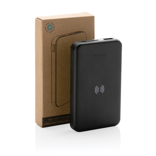 DeBle RCS gerecyclede 5.000 mAh draadloze powerbank bedrukken met logo